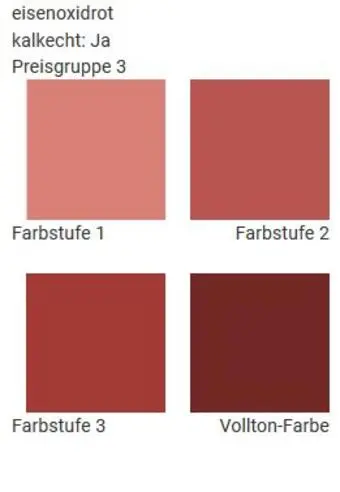 Wandfarben im Farbton eisenoxidrot